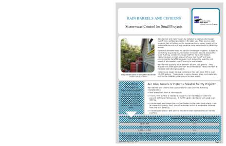     Design Checklist When installing rain barrels and cisterns, consider the following criteria unless otherwise instructed by