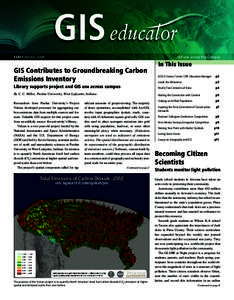ESRI • Winter[removed]GIS Use across the Campus GIS Contributes to Groundbreaking Carbon Emissions Inventory