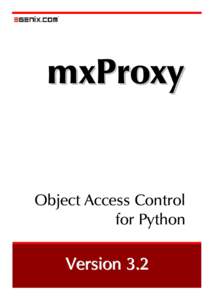 mxProxy  Object Access Control for Python  Veersion