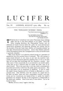 LUCIFER V o l. IV.  LONDON, AUGUST 15™, 1889. No. 24.