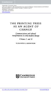 THE PRINTING PRESSAS AN AGENT OFCHANGE