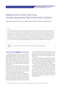 Special Issue on Solutions for Society - Creating a Safer and More Secure Society  For a life of efficiency and equality Deployment of Eye-Catching, Visually Appealing Flight Information Systems