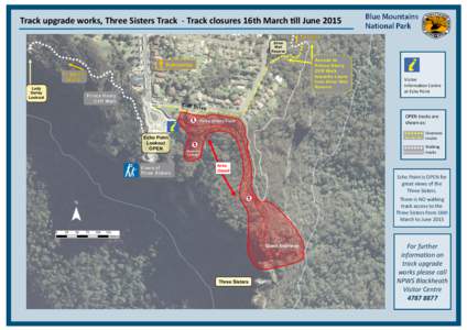 Track upgrade works, Three Sisters Track - Track closures 16th March till June 2015 To Leura Silver Mist Reserve