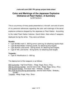 J-aircraft.com 2001 PH group project data sheet  Color and Markings of the Japanese Explosive