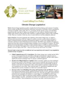 National Grain and Feed Association Land Idling/Use Policy Climate Change Legislation