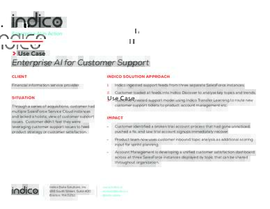 Enterprise AI in Action  	 Use Case Enterprise AI for Customer Support CLIENT