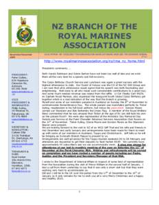 NZ BRANCH OF THE ROYAL MARINES ASSOCIATION November/December 2009