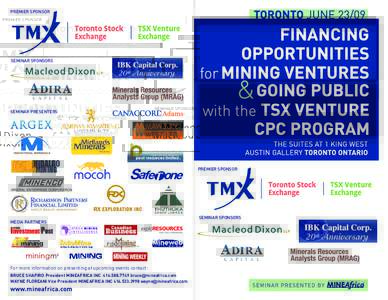 Economy of Canada / Toronto Stock Exchange / S&P/TSX Composite Index / TMX Group / S&P/TSX 60 Index / Argex Mining