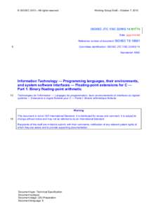 IEEE standards / C programming language / Procedural programming languages / IEEE 754-2008 / C99 / SQL / Floating point / C11 / C / Computing / Computer arithmetic / Software engineering