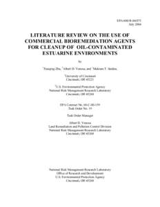 Literature Review of the Use of Commercial Bioremediation Agents For Cleanup of Oil-Contaminated Estuarine Environments
