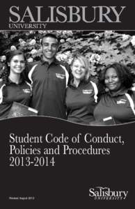 Student Code of Conduct, Policies and Procedures[removed]Revised August 2013  Table of Contents