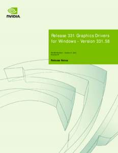 Release 331 Graphics Drivers for Windows - Version[removed]RN-W33158-02v01 | October 21, 2013 Windows XP  Release Notes