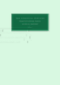 THE  FINANCIAL SERVICES PRACTITIONER PANEL ANNUAL REPORT