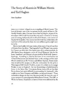 The Story ofAlcestis inWilliam Morris andTed Hughes Peter Faulkner I
