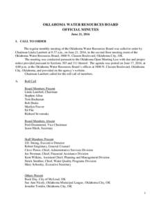 Meeting Minutes June 21, 2016