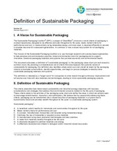 Microsoft Word - Complete Definition of Sustainable Packaging August 2011.docx