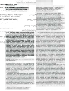 Cerebral Cortex Advance Access published February 27, 2008 Cerebral Cortex doi:cercor/bhn016 The Intrinsic Shape of Human and Macaque Primary Visual Cortex