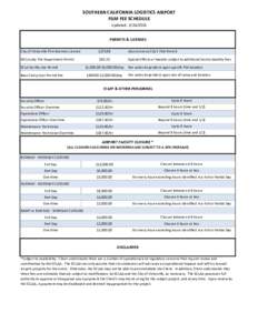 SOUTHERN CALIFORNIA LOGISTICS AIRPORT FILM FEE SCHEDULE Updated: PERMITS & LICENSES City of Victorville Film Business License