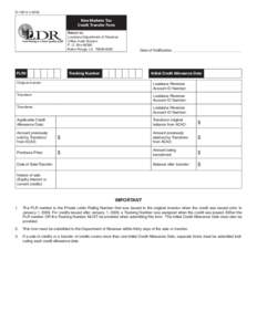 RNew Markets Tax Credit Transfer Form Return to: Louisiana Department of Revenue