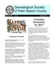 Genealogical Society of Palm Beach County Volume XXXII Issue 1