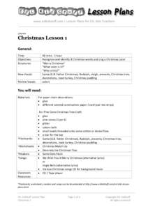 www.eslkidstuff.com | Lesson Plans for ESL Kids Teachers  Lesson: Christmas Lesson 1 General: