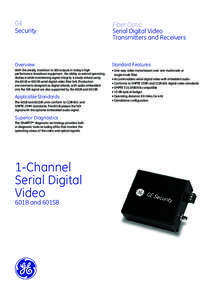 GE Security Fiber Optic Serial Digital Video Transmitters and Receivers
