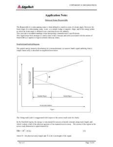 COPYRIGHT © 2005 EDGETECH  Application Note: Sidescan Sonar Beamwidth.  The Beamwidth of a sidescanning sonar is often defined or stated in terms of a beam angle. However the