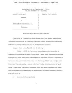 Case 1:15-cvFJS Document 14 FiledPage 1 of 5  IN THE UNITED STATES DISTRICT COURT FOR THE DISTRICT OF COLUMBIA BRIAN WRENN, et al.,