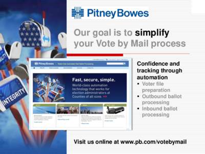 Our goal is to simplify your Vote by Mail process Confidence and tracking through automation  Voter file