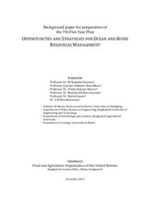 Background paper for preparation of the 7th Five Year Plan OPPORTUNITIES AND STRATEGIES FOR OCEAN AND RIVER RESOURCES MANAGEMENT