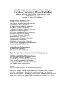 Sanctuary Advisory Council Meeting Minutes from December 2006