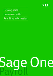 Helping small businesses with Real Time Information Sage One