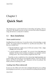 Quick Start  Chapter 1 Quick Start This chapter gives a quick introduction on launching and getting a first try