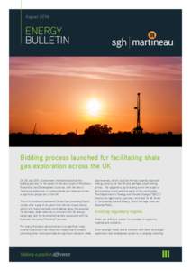 August[removed]ENERGY BULLETIN  Bidding process launched for facilitating shale