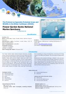 e et Factsh The Protocol on Specially Protected Areas and Wildlife in the Wider Caribbean (SPAW):  Flower Garden Banks National