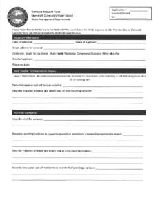 Application # Granted/Denied Variance Request Form Mammoth Community Water District