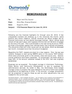 MEMORANDUM To: Mayor and City Council  From: