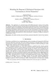 Bounding the Response of Mechanical Structures with Uncertainties in All the Parameters  Evgenija Popova Institute of Mathematics & Informatics, Bulgarian Academy of Sciences