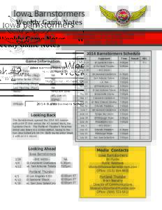 Iowa Barnstormers Weekly Game Notes Week #2  Iowa Barnstormers[removed]at Portland Thunder (0-1)