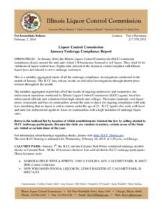 Liquor Control Commission January Underage Compliance Report