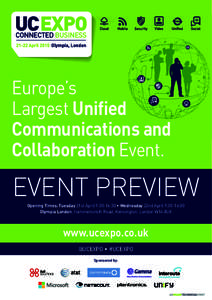 Europe’s Largest Unified Communications and Collaboration Event.  EVENT PREVIEW