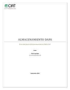 ALMACENAMIENTO DAPA Breve descripción del almacenamiento en DAPA-CIAT Autor Paola Camargo 
