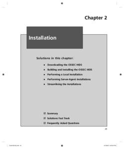 Chapter 2  Installation Solutions in this chapter: ■