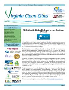 Fueling Clean Transportation  Stakeholder Newsletter Inside This Issue  Mid-Atlantic BIP Project