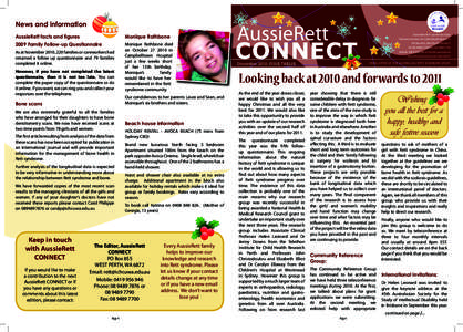 News and information AussieRett facts and figures Monique RathboneFamily Follow-up Questionnaire