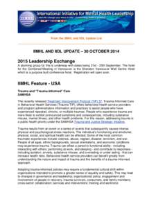 IIMHL / IIDL Update 30 October 2014