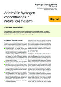 Admissible Hydrogen Concentrations in Natural Gas Systems
