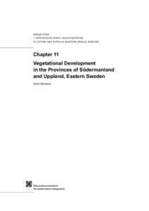 Södertörn —Interdisciplinary Investigations of Stone Age Sites in Eastern Middle Sweden Chapter 11  Vegetational Development