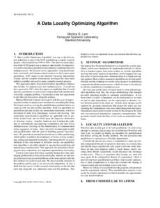 Loop optimization / Parallel computing / Automatic parallelization / Vectorization / Systolic array / Algorithm / Frameworks supporting the polyhedral model / Scalable parallelism / Compiler optimizations / Computing / Software engineering