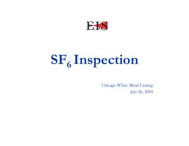 SF6 Inspection, Chicago White Metal Casting July 26, 2004